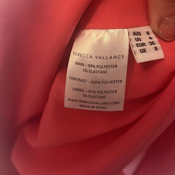 Rebecca Vallance- Caitlin Coral Halter Crepe Minidress NWT size 4 $530 - Picture 8 of 8